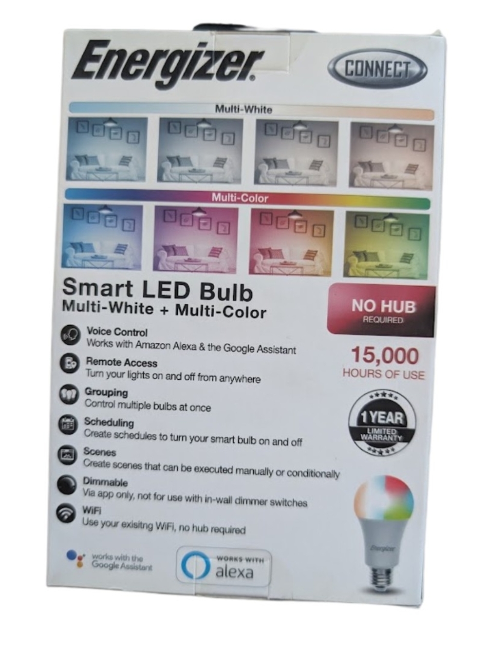 Energizer Multi-Color Smart LED Bulb (White + Color) - Picture 3 of 5